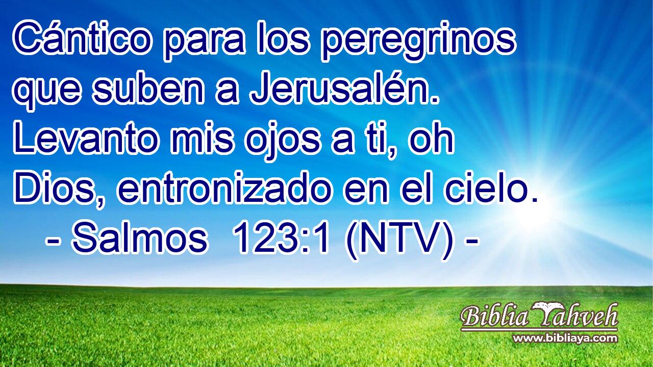 Cántico para los peregrinos que suben a Jerusalén. Levanto mis ojos a ti, oh Dios, entronizado en el cielo.