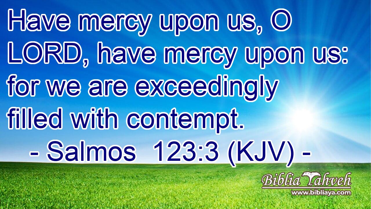 Have mercy upon us, O LORD, have mercy upon us: for we are exceedingly filled with contempt.