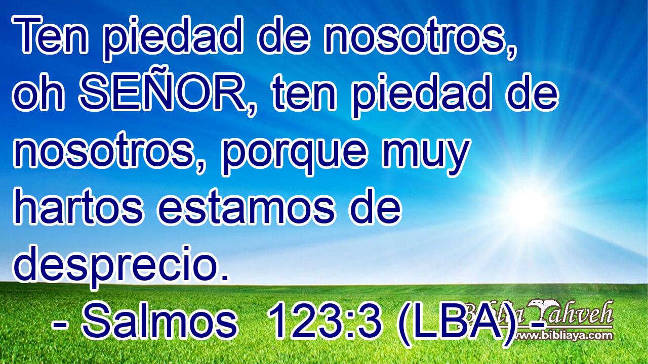 Ten piedad de nosotros, oh SEÑOR, ten piedad de nosotros, porque muy hartos estamos de desprecio.