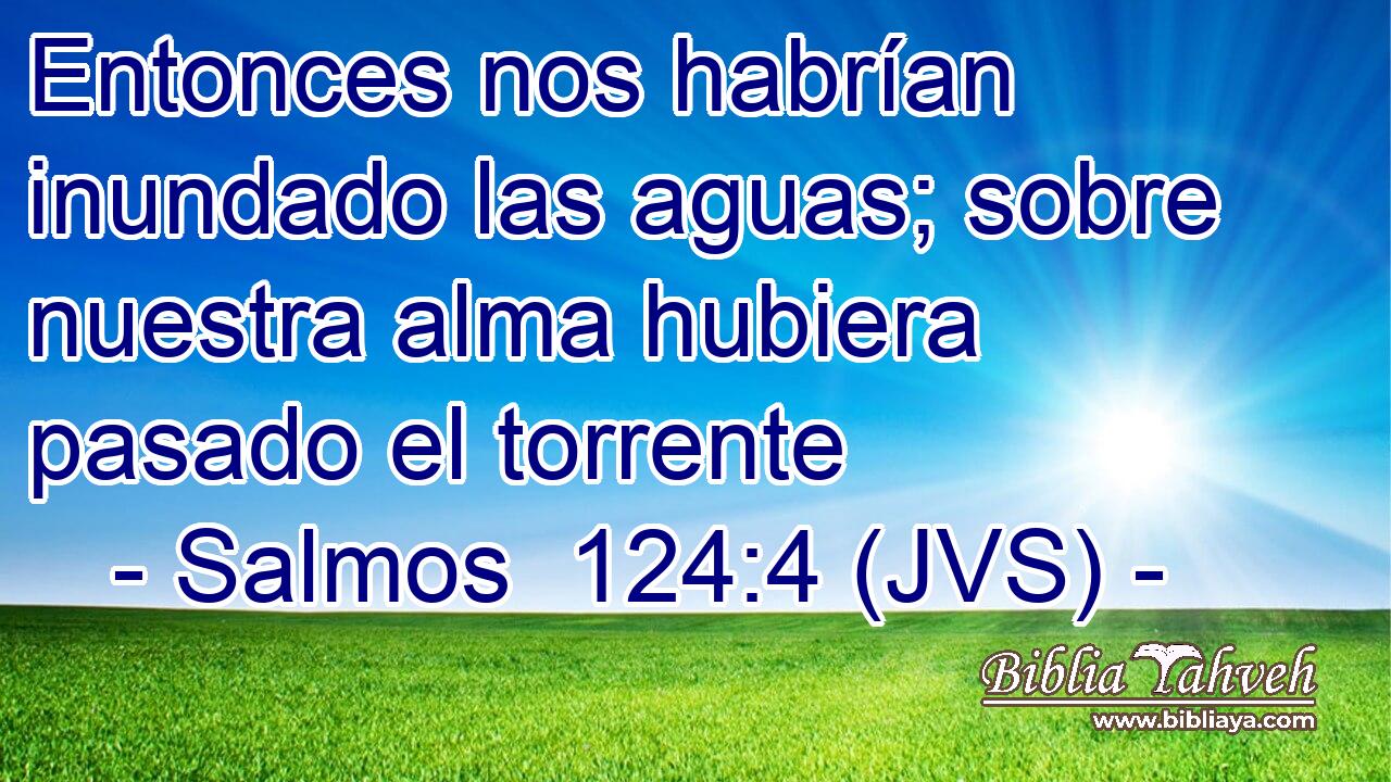 Entonces nos habrían inundado las aguas; sobre nuestra alma hubiera pasado el torrente