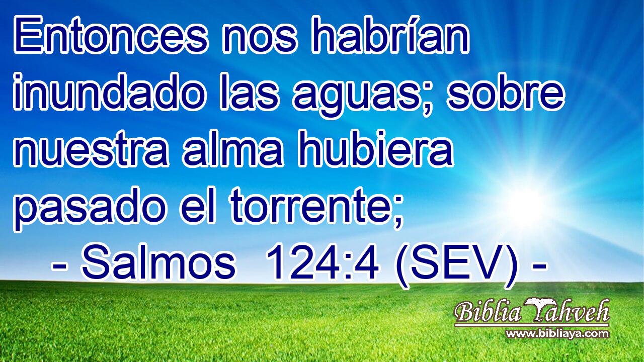 Entonces nos habrían inundado las aguas; sobre nuestra alma hubiera pasado el torrente;