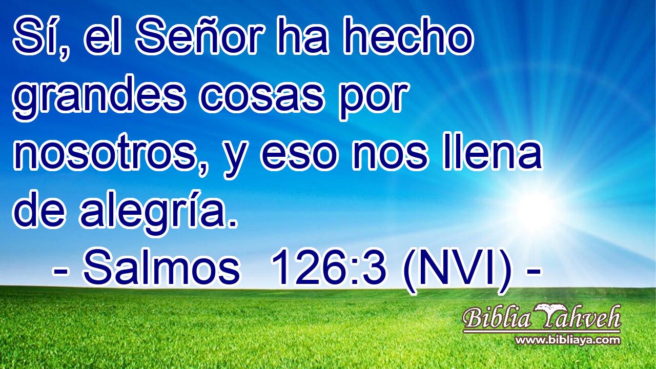  Sí, el Señor ha hecho grandes cosas por nosotros, y eso nos llena de alegría. 
