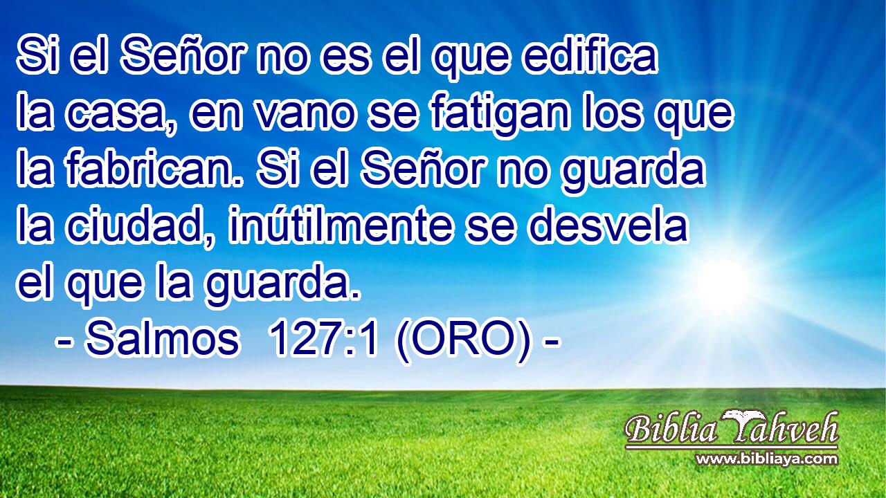  Si el Señor no es el que edifica la casa, en vano se fatigan los que la fabrican. Si el Señor no guarda la ciudad, inútilmente se desvela el que la guarda. 