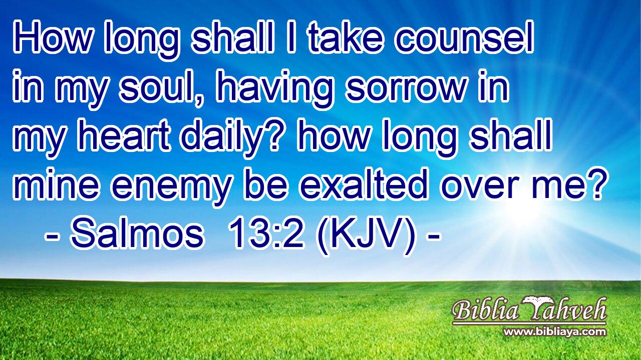 How long shall I take counsel in my soul, having sorrow in my heart daily? how long shall mine enemy be exalted over me?