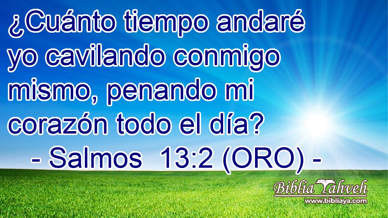  ¿Cuánto tiempo andaré yo cavilando conmigo mismo, penando mi corazón todo el día? 