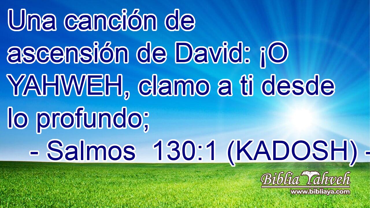  Una canción de ascensión de David: ¡O YAHWEH, clamo a ti desde lo profundo; 