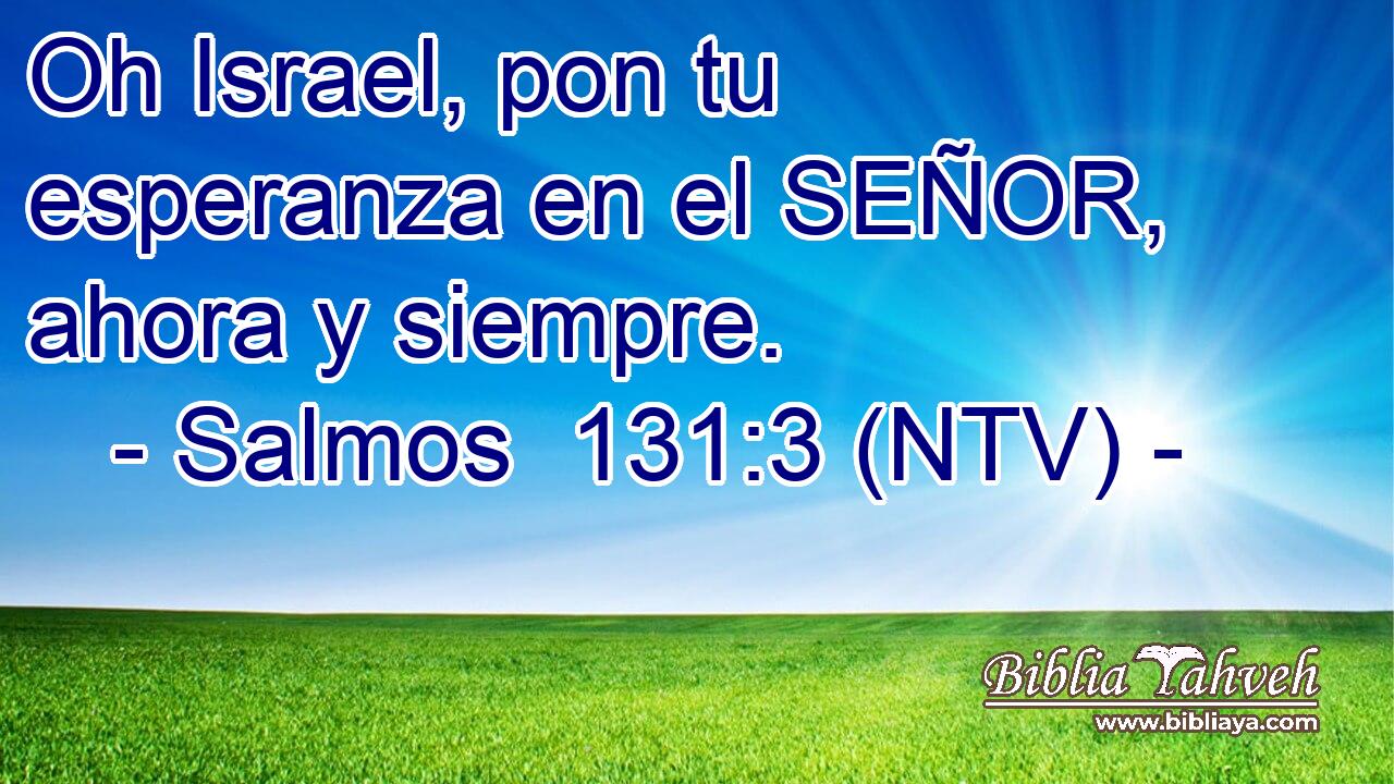 Oh Israel, pon tu esperanza en el SEÑOR, ahora y siempre.