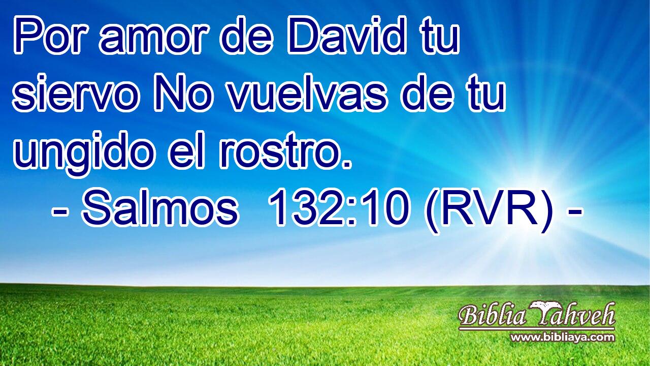 Por amor de David tu siervo No vuelvas de tu ungido el rostro.