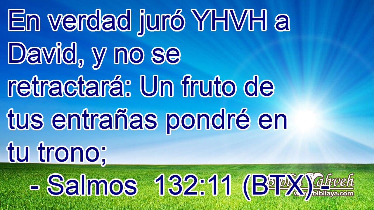 En verdad juró YHVH a David, y no se retractará: Un fruto de tus entrañas pondré en tu trono;