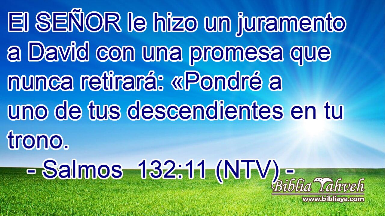 El SEÑOR le hizo un juramento a David con una promesa que nunca retirará: «Pondré a uno de tus descendientes en tu trono.