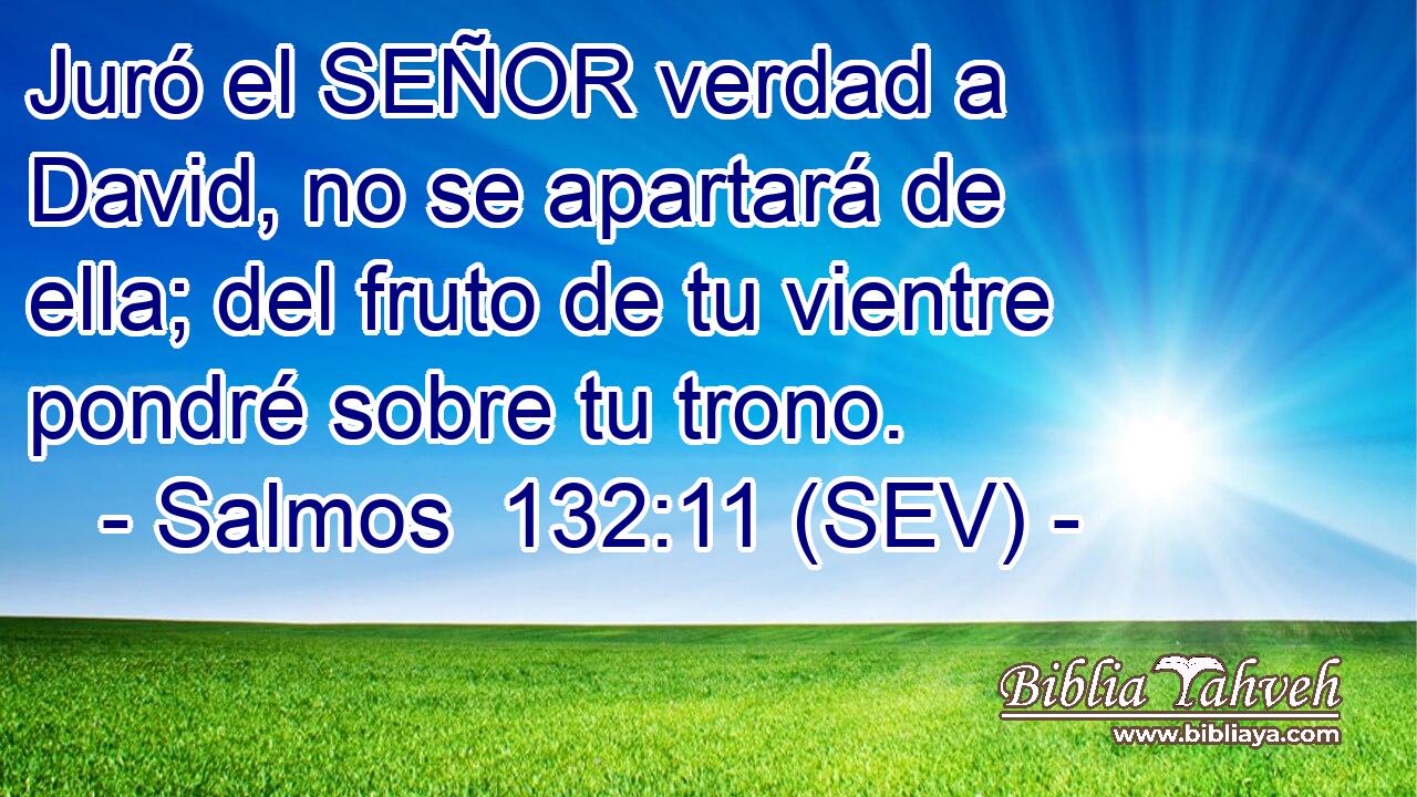 Juró el SEÑOR verdad a David, no se apartará de ella; del fruto de tu vientre pondré sobre tu trono.