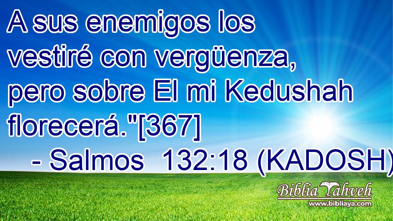  A sus enemigos los vestiré con vergüenza, pero sobre El mi Kedushah florecerá.