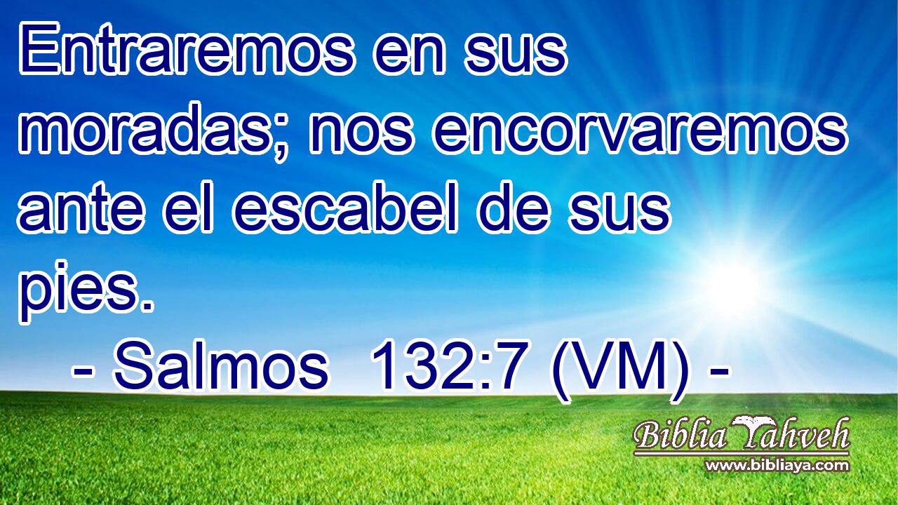  Entraremos en sus moradas; nos encorvaremos ante el escabel de sus pies. 