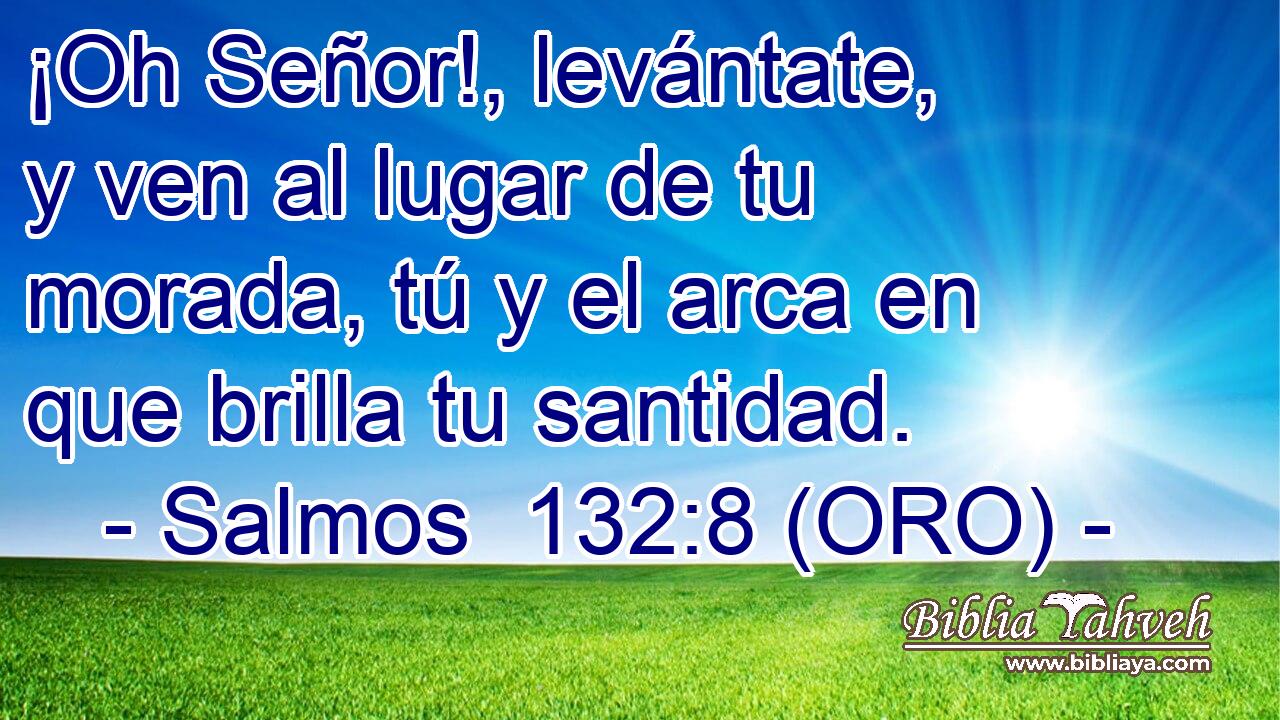  ¡Oh Señor!, levántate, y ven al lugar de tu morada, tú y el arca en que brilla tu santidad. 