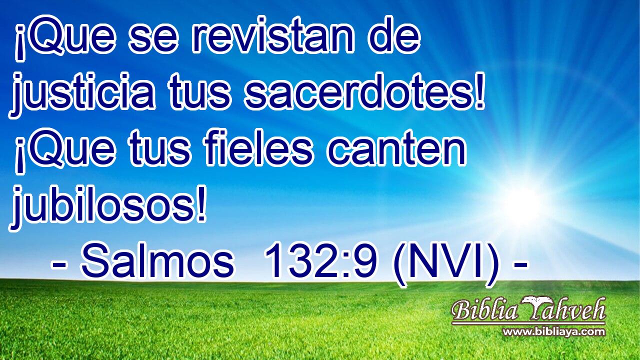  ¡Que se revistan de justicia tus sacerdotes! ¡Que tus fieles canten jubilosos! 