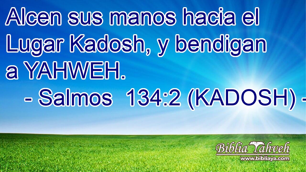  Alcen sus manos hacia el Lugar Kadosh, y bendigan a YAHWEH. 