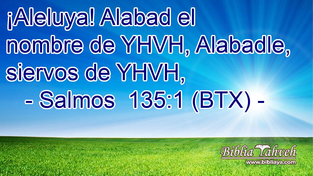 ¡Aleluya! Alabad el nombre de YHVH, Alabadle, siervos de YHVH,