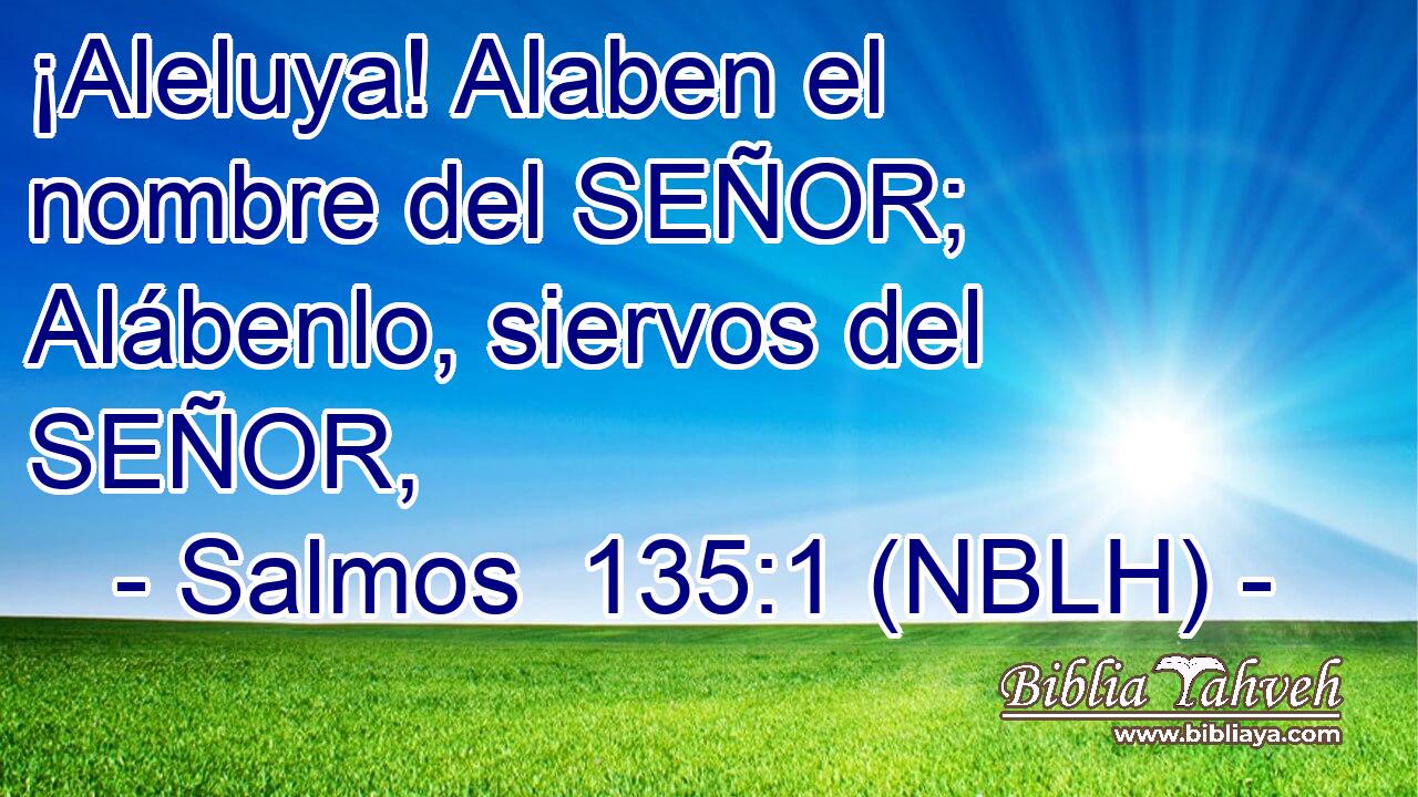  ¡Aleluya! Alaben el nombre del SEÑOR; Alábenlo, siervos del SEÑOR, 