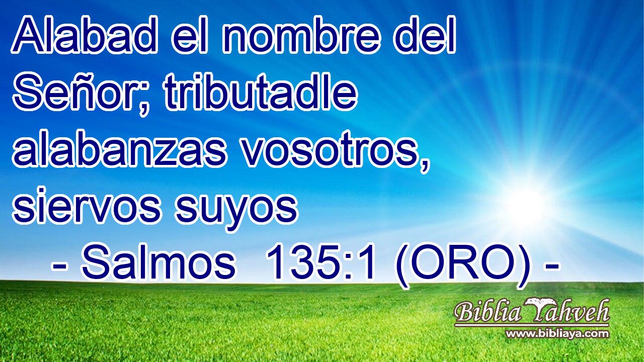  Alabad el nombre del Señor; tributadle alabanzas vosotros, siervos suyos 