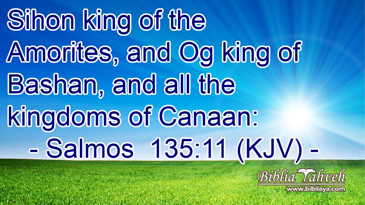Sihon king of the Amorites, and Og king of Bashan, and all the kingdoms of Canaan:
