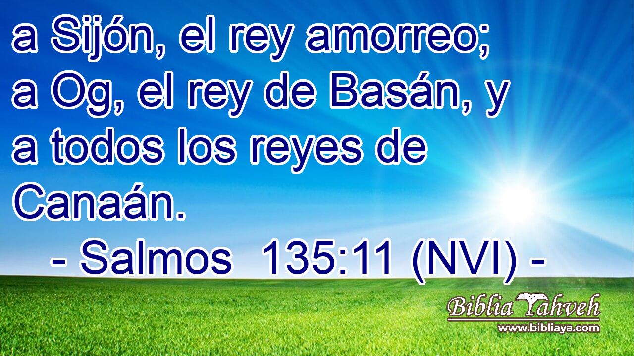  a Sijón, el rey amorreo; a Og, el rey de Basán, y a todos los reyes de Canaán. 