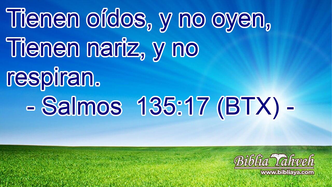 Tienen oídos, y no oyen, Tienen nariz, y no respiran.