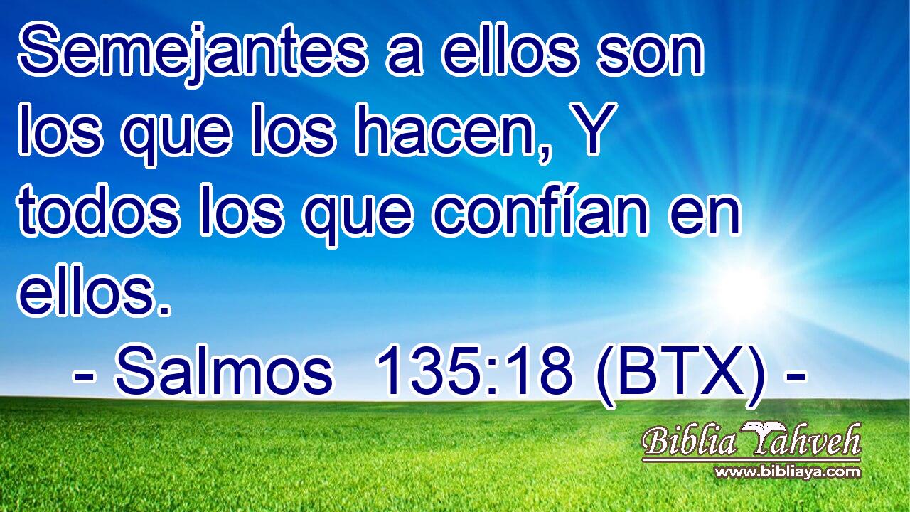 Semejantes a ellos son los que los hacen, Y todos los que confían en ellos.