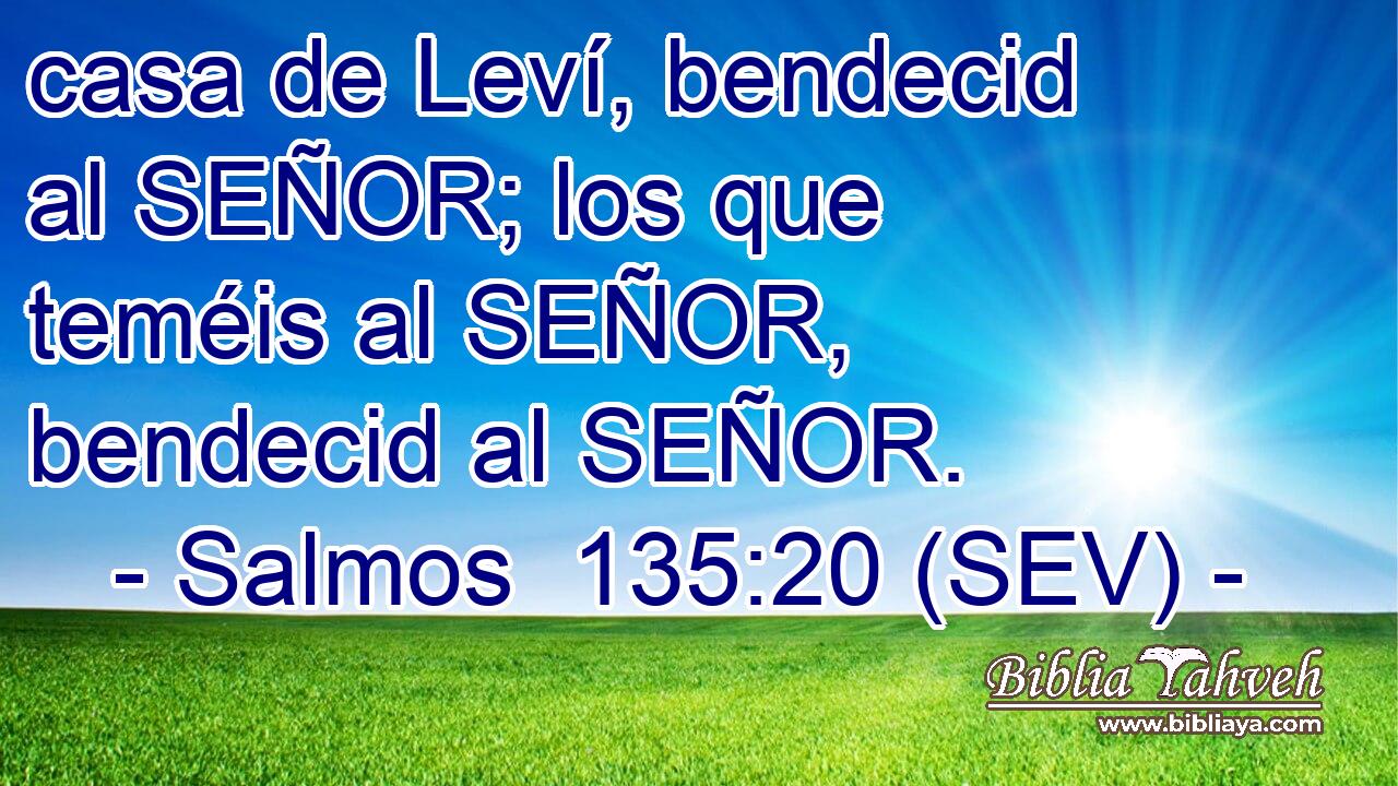 casa de Leví, bendecid al SEÑOR; los que teméis al SEÑOR, bendecid al SEÑOR.