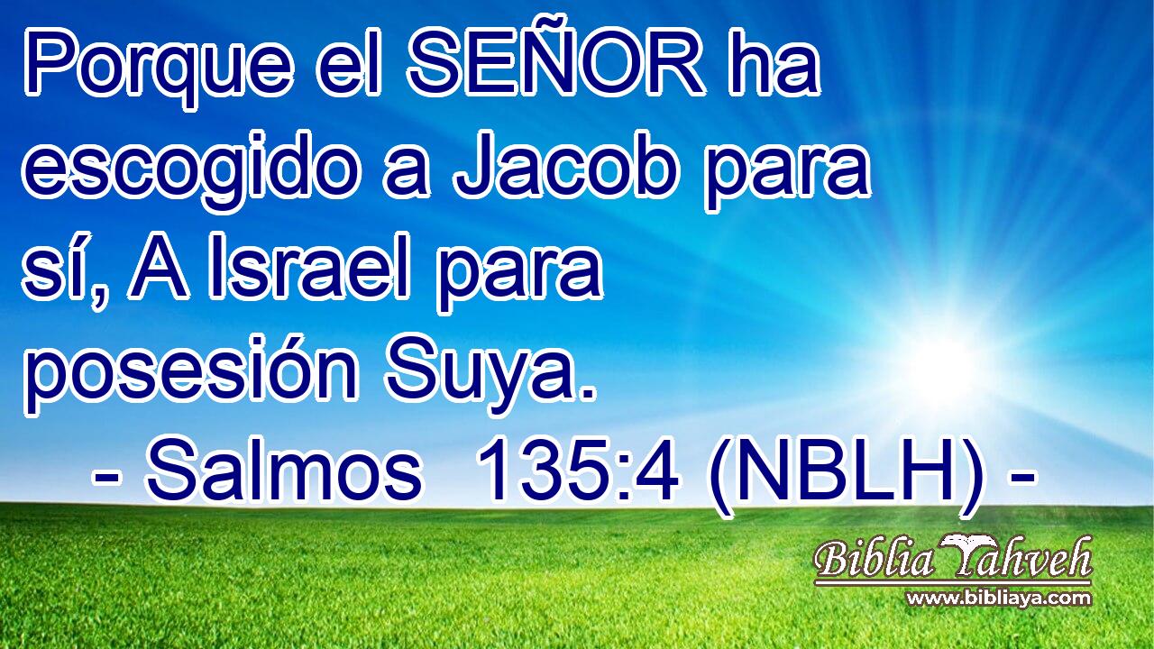  Porque el SEÑOR ha escogido a Jacob para sí, A Israel para posesión Suya. 