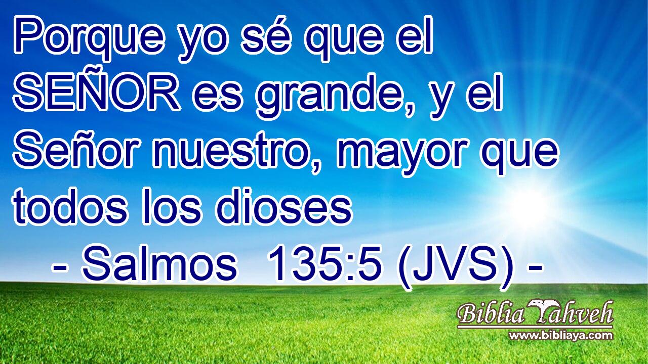 Porque yo sé que el SEÑOR es grande, y el Señor nuestro, mayor que todos los dioses