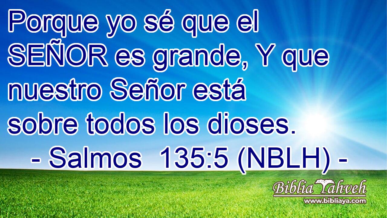  Porque yo sé que el SEÑOR es grande, Y que nuestro Señor está sobre todos los dioses. 