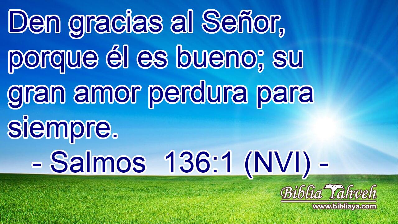  Den gracias al Señor, porque él es bueno; su gran amor perdura para siempre. 