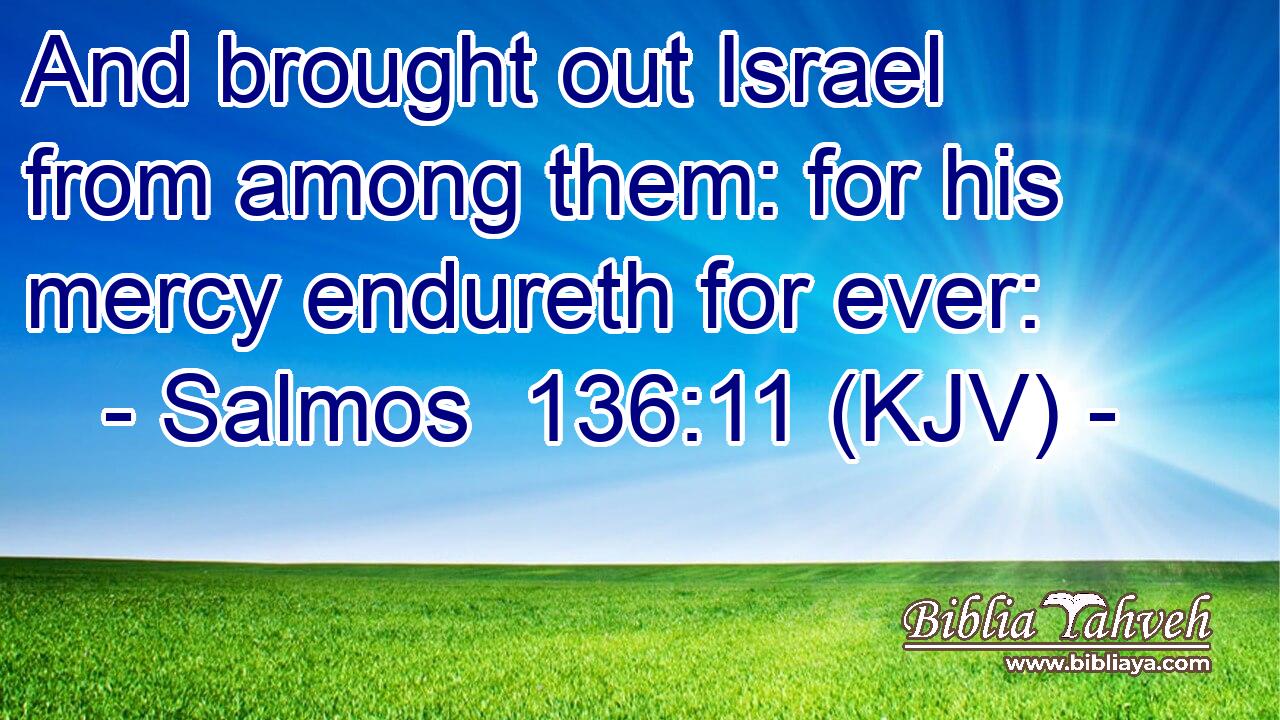 And brought out Israel from among them: for his mercy endureth for ever: