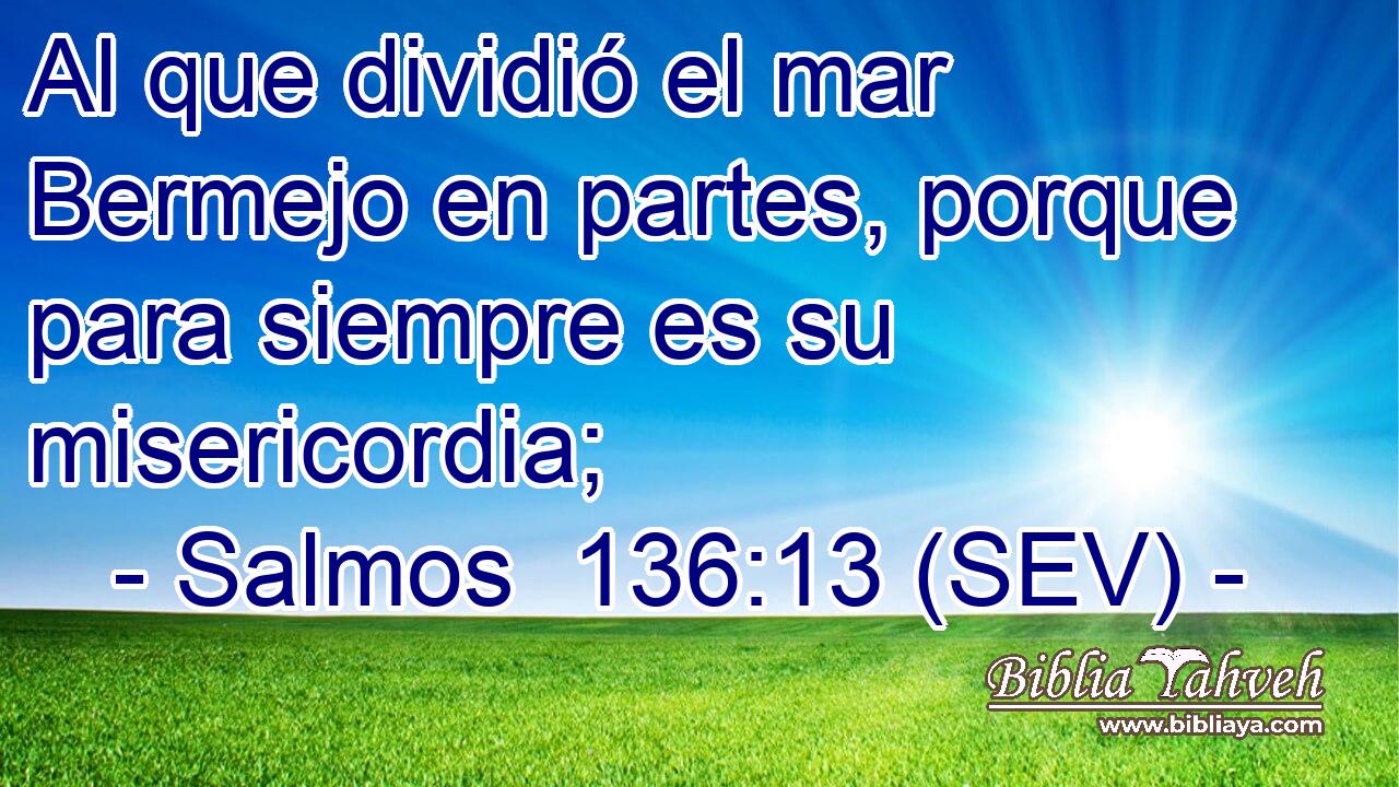 Al que dividió el mar Bermejo en partes, porque para siempre es su misericordia;