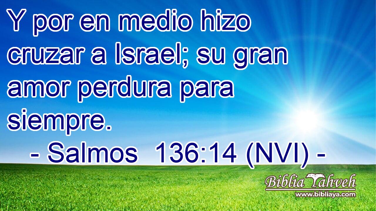  Y por en medio hizo cruzar a Israel; su gran amor perdura para siempre. 