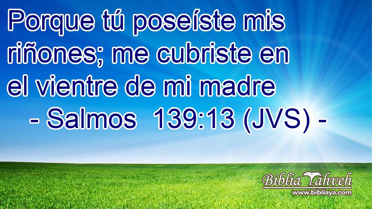 Porque tú poseíste mis riñones; me cubriste en el vientre de mi madre
