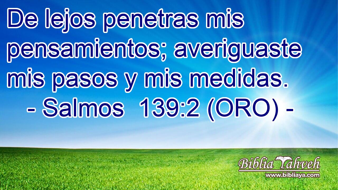  De lejos penetras mis pensamientos; averiguaste mis pasos y mis medidas. 