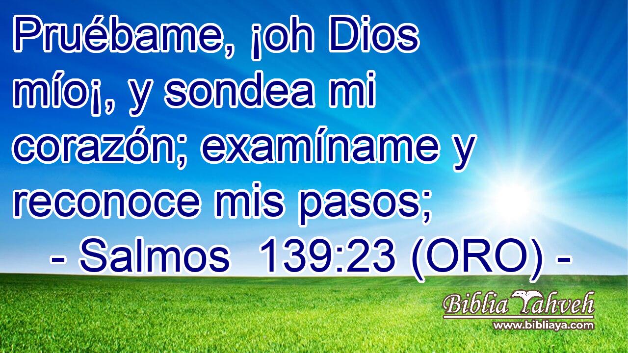  Pruébame, ¡oh Dios mío¡, y sondea mi corazón; examíname y reconoce mis pasos; 
