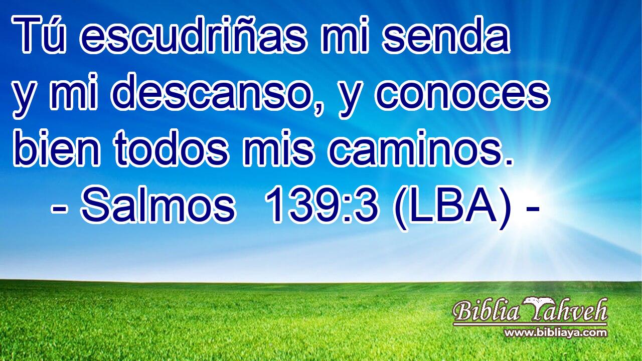 Tú escudriñas mi senda y mi descanso, y conoces bien todos mis caminos.