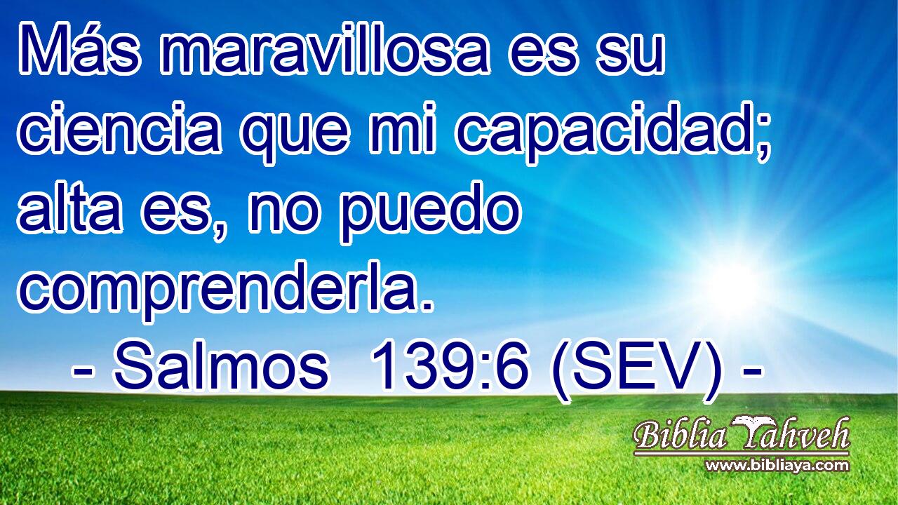 Más maravillosa es su ciencia que mi capacidad; alta es, no puedo comprenderla.