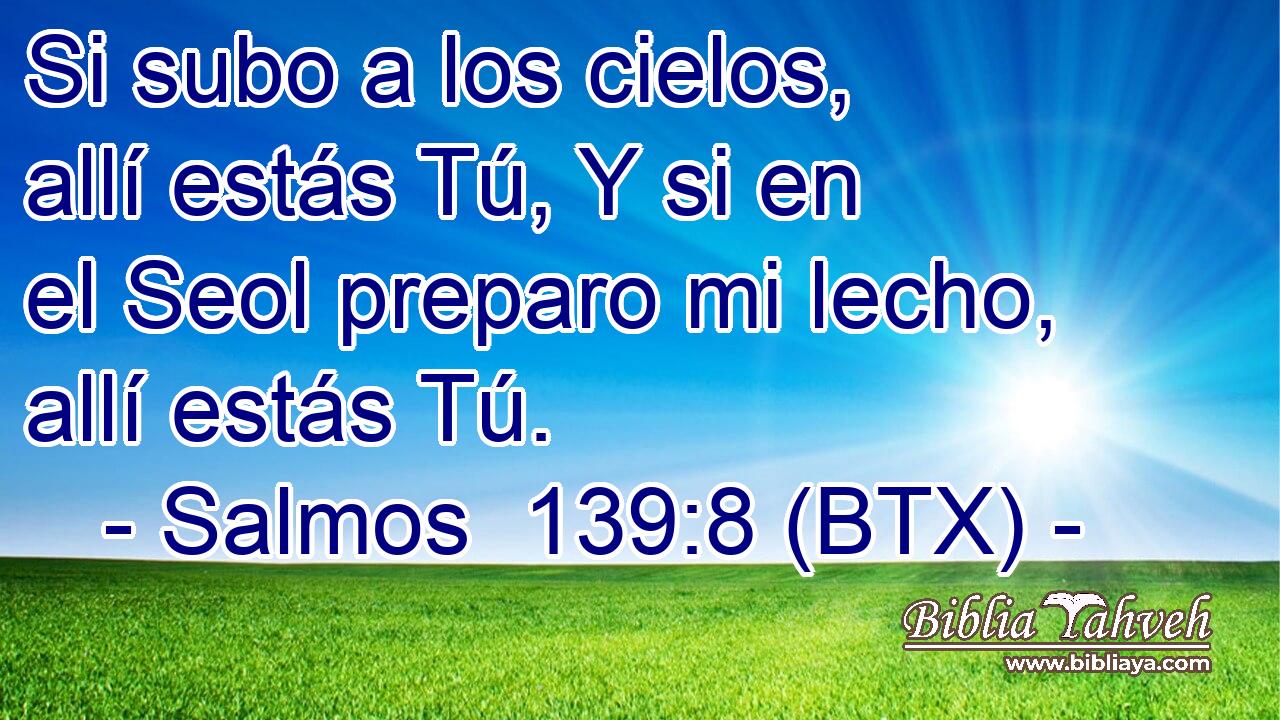 Si subo a los cielos, allí estás Tú, Y si en el Seol preparo mi lecho, allí estás Tú.