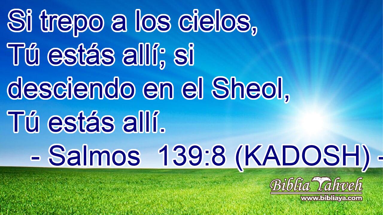  Si trepo a los cielos, Tú estás allí; si desciendo en el Sheol, Tú estás allí. 