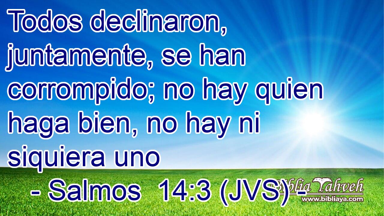 Todos declinaron, juntamente, se han corrompido; no hay quien haga bien, no hay ni siquiera uno