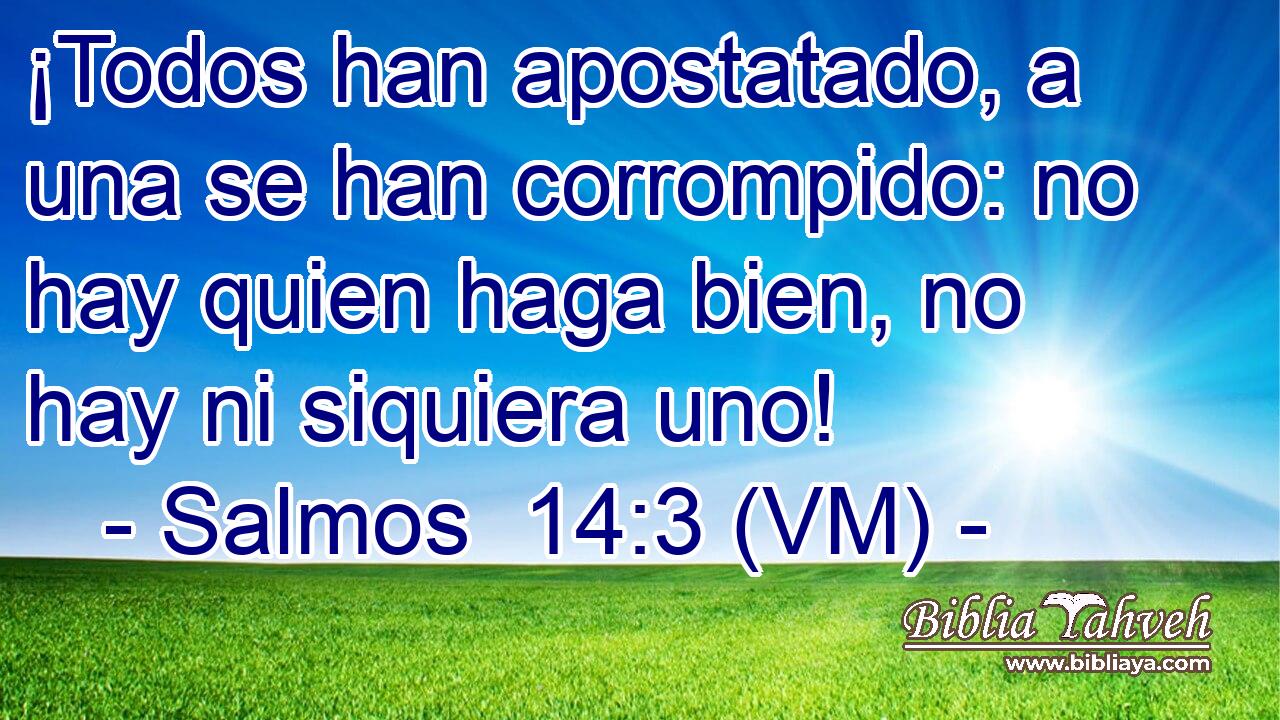  ¡Todos han apostatado, a una se han corrompido: no hay quien haga bien, no hay ni siquiera uno! 