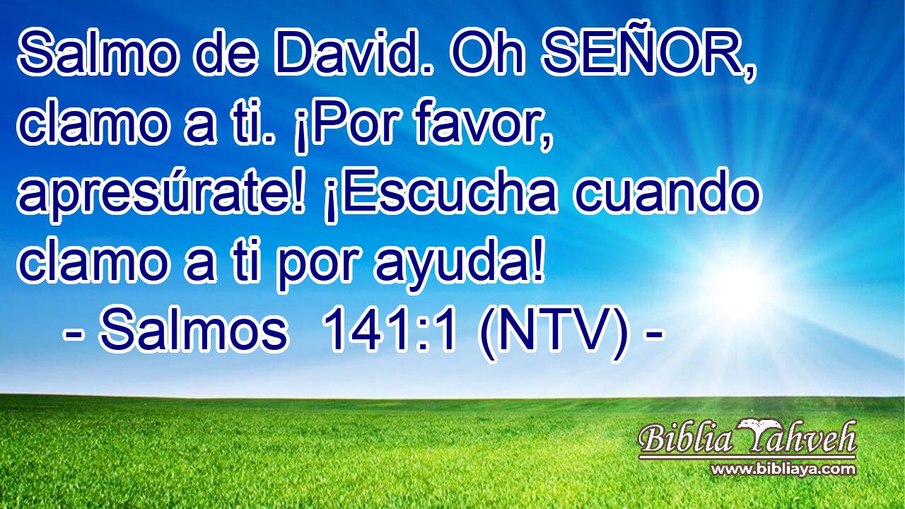 Salmo de David. Oh SEÑOR, clamo a ti. ¡Por favor, apresúrate! ¡Escucha cuando clamo a ti por ayuda!