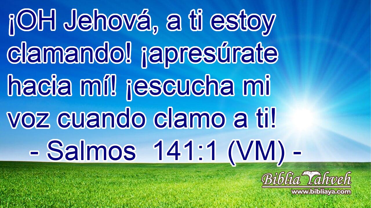  ¡OH Jehová, a ti estoy clamando! ¡apresúrate hacia mí! ¡escucha mi voz cuando clamo a ti! 