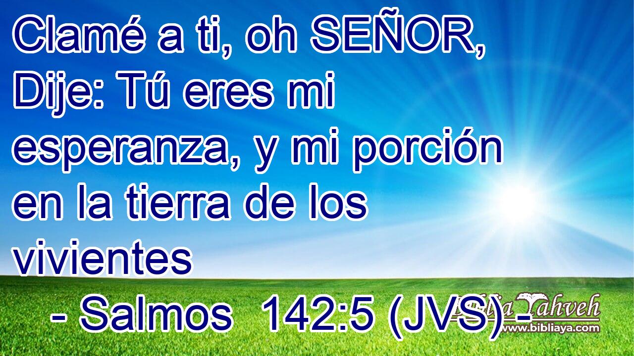 Clamé a ti, oh SEÑOR, Dije: Tú eres mi esperanza, y mi porción en la tierra de los vivientes