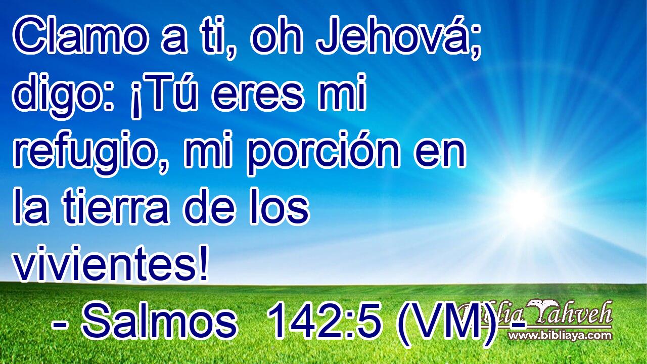  Clamo a ti, oh Jehová; digo: ¡Tú eres mi refugio, mi porción en la tierra de los vivientes! 