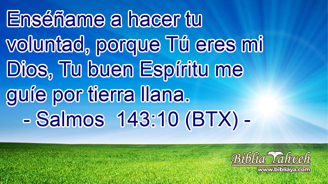 Enséñame a hacer tu voluntad, porque Tú eres mi Dios, Tu buen Espíritu me guíe por tierra llana.