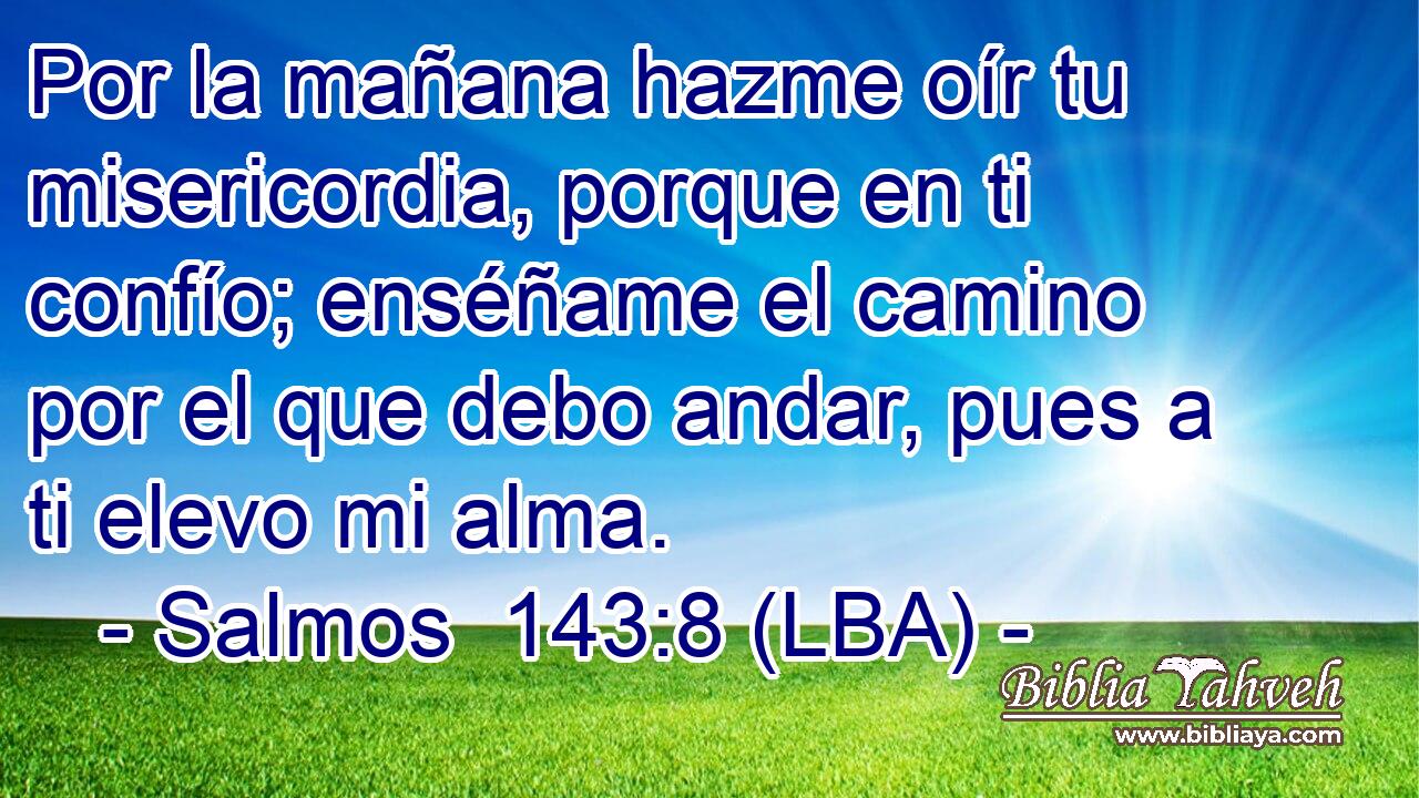 Por la mañana hazme oír tu misericordia, porque en ti confío; enséñame el camino por el que debo andar, pues a ti elevo mi alma.